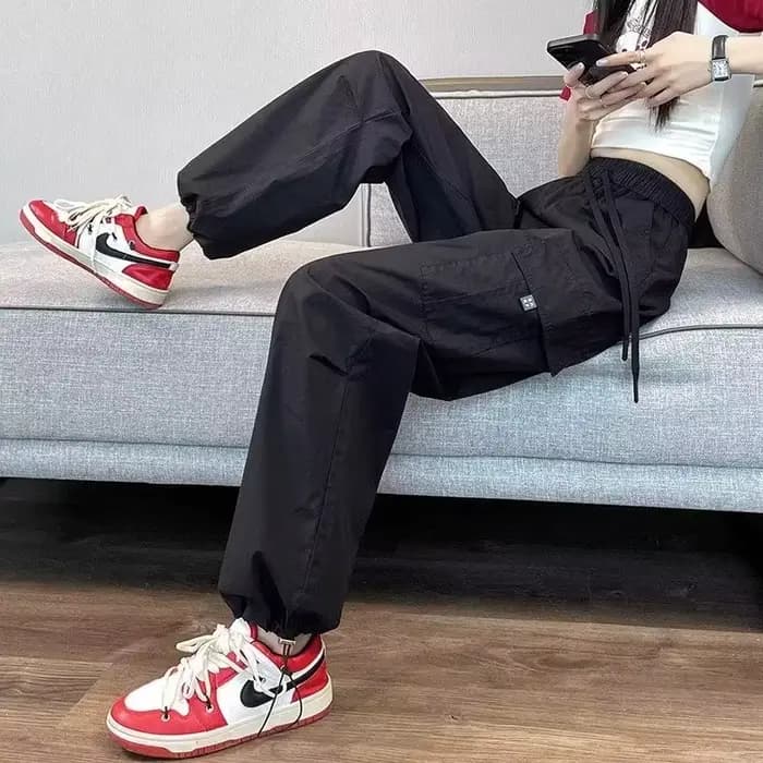 Mode femmes Joggers pantalon décontracté femme Chic droit Cargo