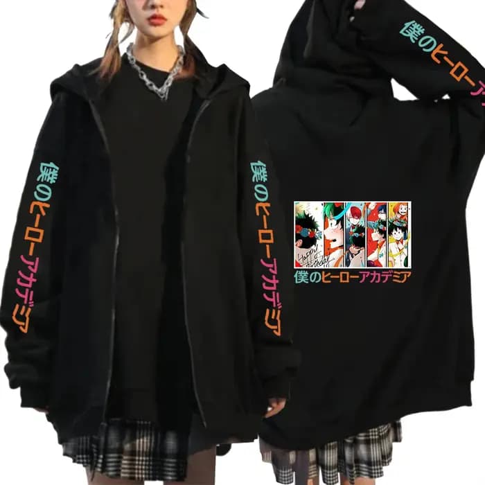 Anime vêtements mon héros académique Shoto Todoroki Bakugou Deku graphique Anime sweats à capuche un