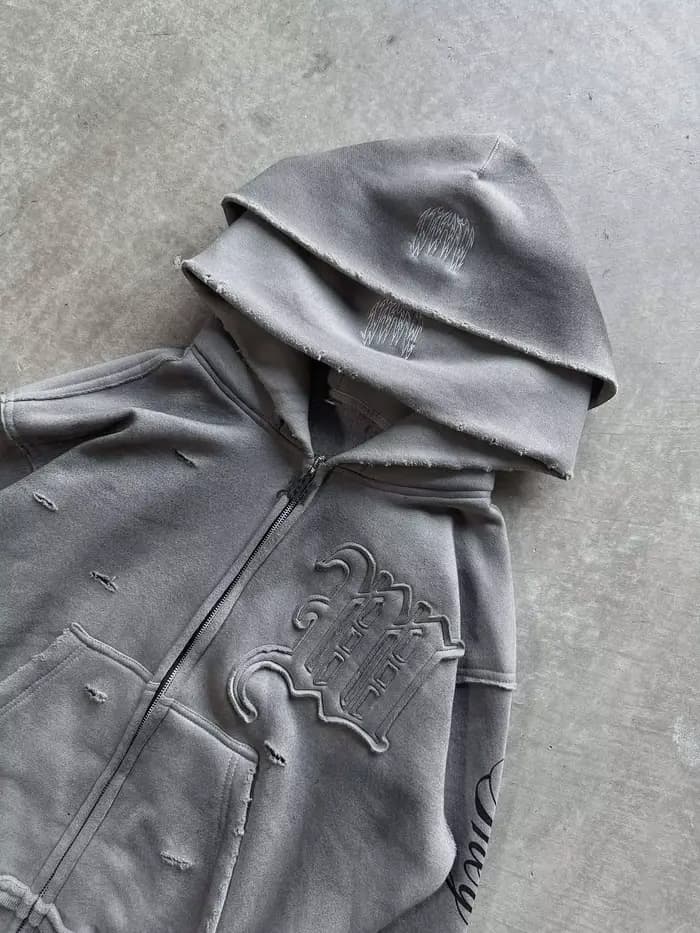 Sweat-shirt à capuche zippé double couche pour femme