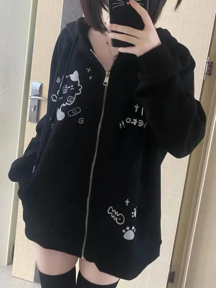 Sweats à capuche décontractés japonais pour femmes