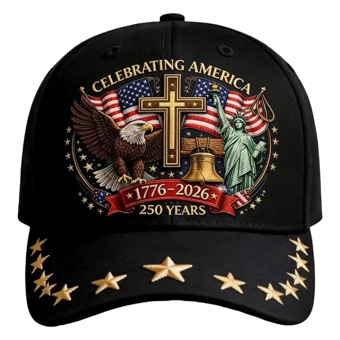 Casquette de baseball imprimée drapeau américain 1776-2026