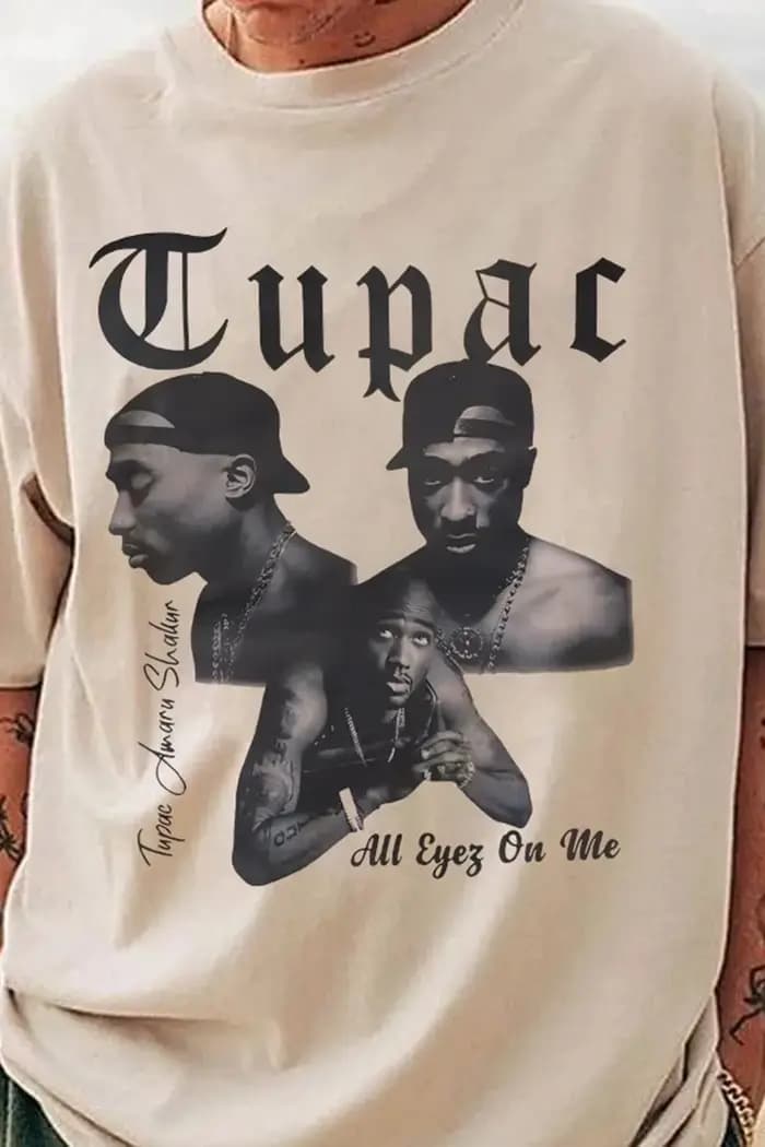 T-shirt tendance 2pac pour homme et femme