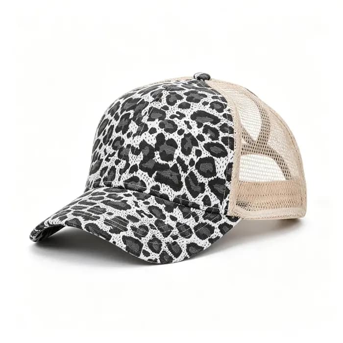 Casquette de baseball réglable à motif léopard