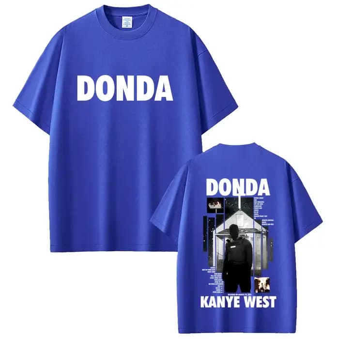 Rappeur Kanye West Donda Double face imprimé T-shirt hommes femmes Hip Hop mode Pop musique T-shirts