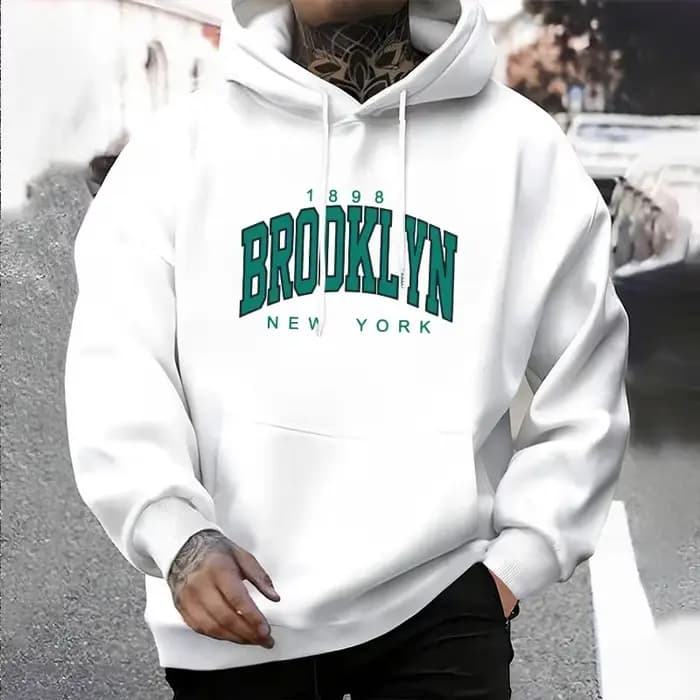 Brooklyn imprimé hommes sweats à capuche urbain Streetwear mode sweat