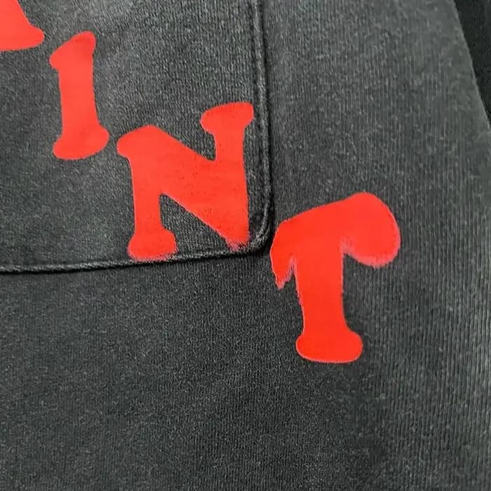 Poche SAINT Logo t-shirts hommes femme Vintage ample lavé à manches courtes noir col rond Streetwear bonne qualité haut