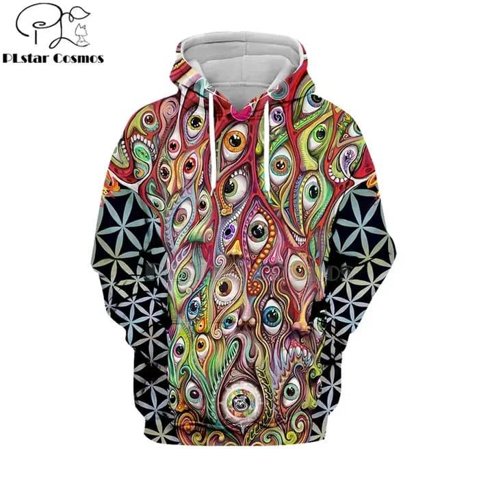 PLstar Cosmos Hiphelicopter Mandala Trippy abstrait oeil psychédélique 3d sweats à capuche/sweat-shirt hiver automne manches longues streetwear-35