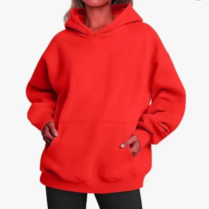 Hip Hop couleur unie à capuche pour femme automne mode vêtements décontracté polaire poche sweats