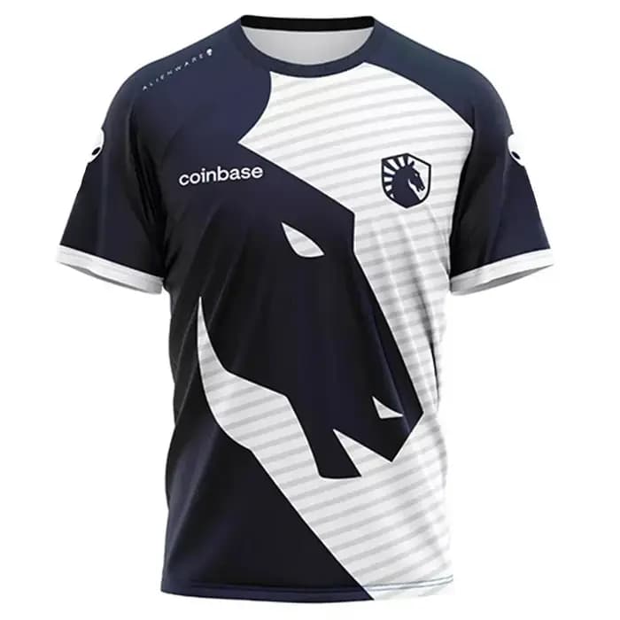 Nouveau T-shirt personnalisé pour homme, respirant, à manches courtes, pour fans de l'équipe Liquid, uniforme de jeu Esports, vêtements décontractés
