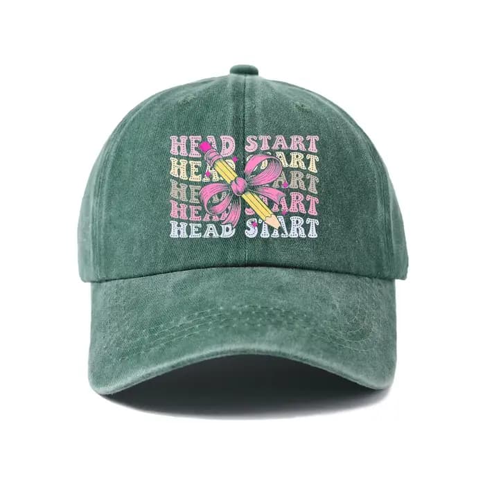 Casquette de baseball graphique Pink Ribbon Head Start, style vintage délavé, réglable, unisexe, cadeau décontracté