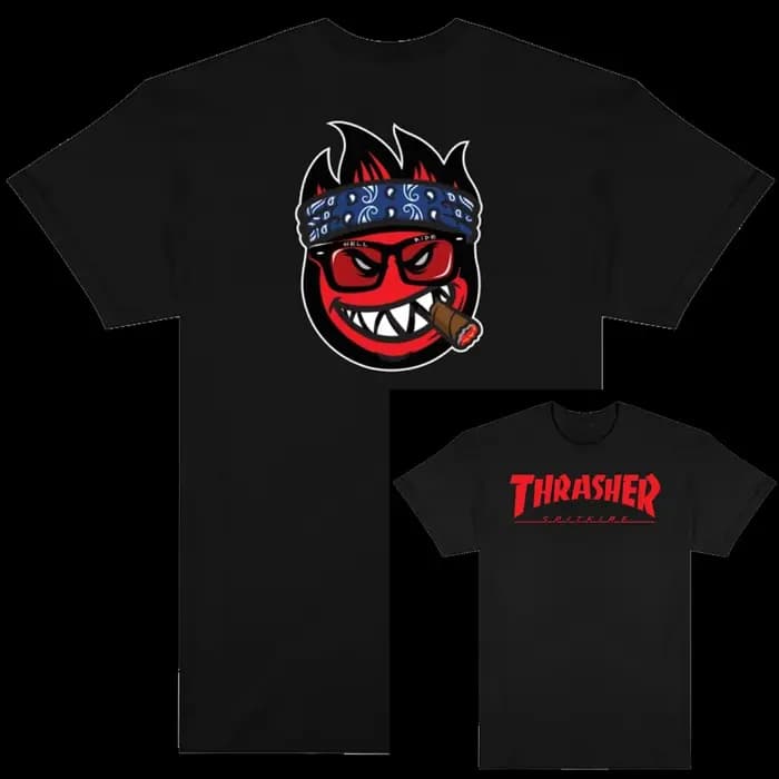 T-shirt classique en coton avec logo SF Loc Skateboard Magazine Street Trends