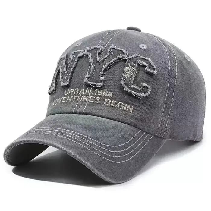 Casquette de baseball vintage en jean délavé avec visière