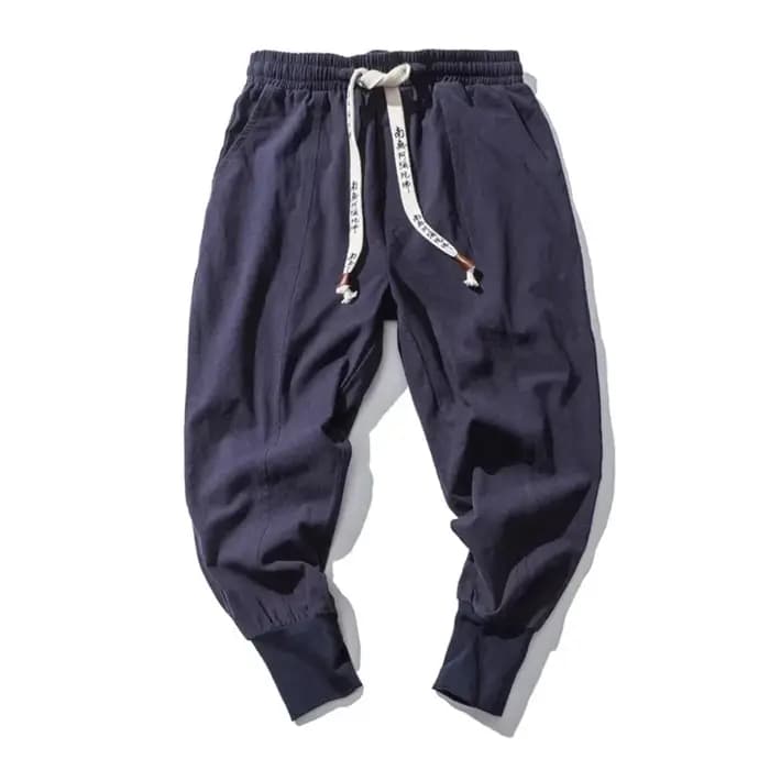 Hommes sarouel Streetwear coton lin Joggers nouveau Baggy Hip Hop mode pantalon décontracté solide p