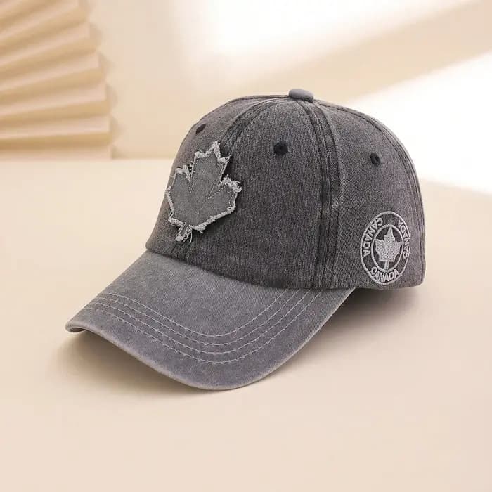 Casquette de baseball brodée multicolore avec feuille d'érable