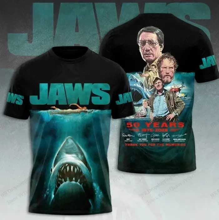 JAWS Harajuku T-shirt pour homme à impression 3D, séchage rapide, respirant, décontracté, pour l'ext