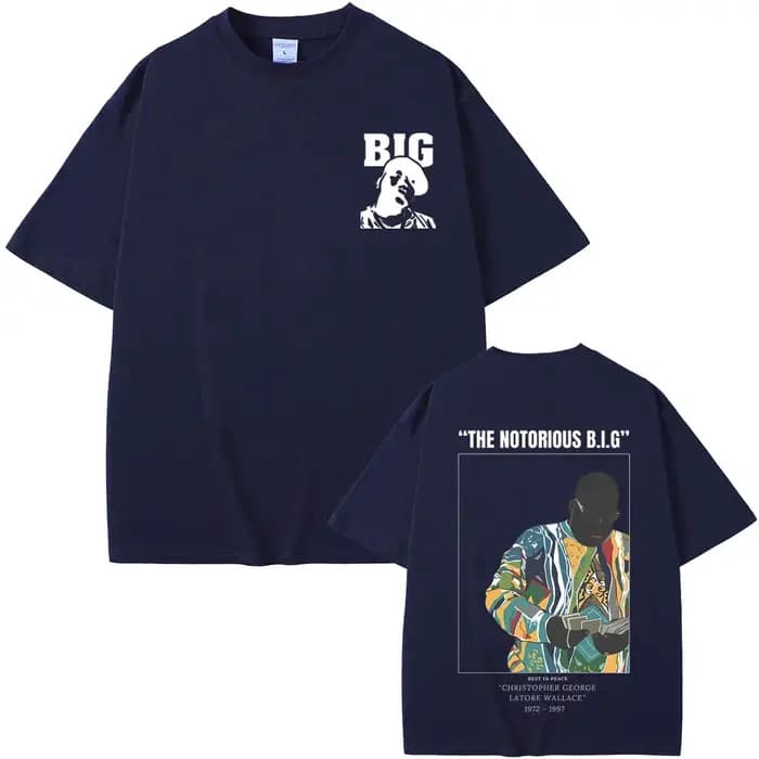 Vintage le célèbre grand T-shirt Biggie Smalls graphique