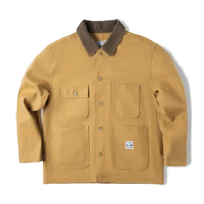 Maden femme Vintage Michigan toile veste classique velours côtelé col à revers avec 4 poches femme p