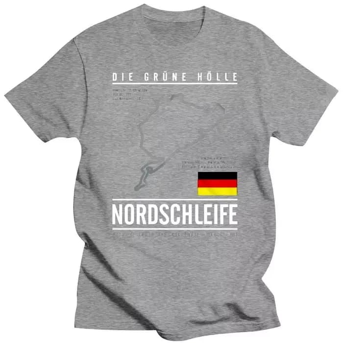 Homme drôle impression t-shirts noir nouveau à manches courtes décontracté Nurburgring Grand Prix t-shirt piste de