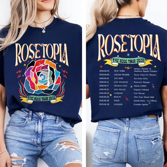 T-shirt The Rose Rosetopia World Tour 2026 avec impression double face