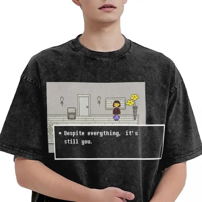 Frisk Despite tout ce n'est toujours Manga t-shirt Undertale lavé T-Shirts à manches courtes