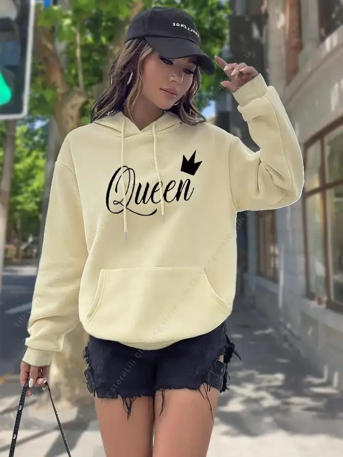 Sweat-shirt à capuche pour femme Hauts de qualité supérieure Mode Esthétique Streetwear Vêtements Y2k Pulls