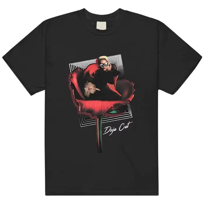 VIE IN BLOOM T-SHIRT Doja chat mode chanteur graphique t-shirts coton à manches courtes femme