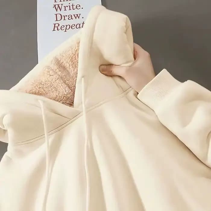 Sweat à capuche épais doublé de polaire d'agneau pour hommes