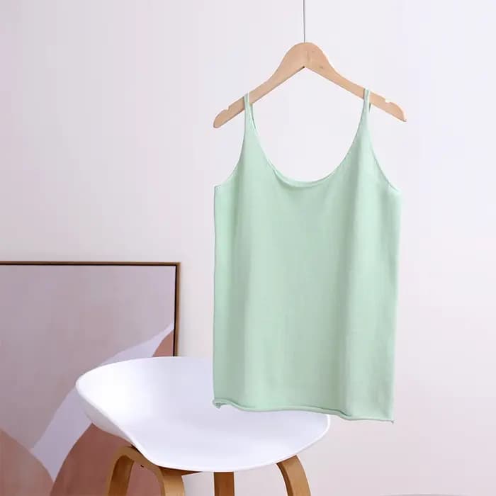 Camis femmes printemps été coton sans manches tricoté chemises à fond col en v