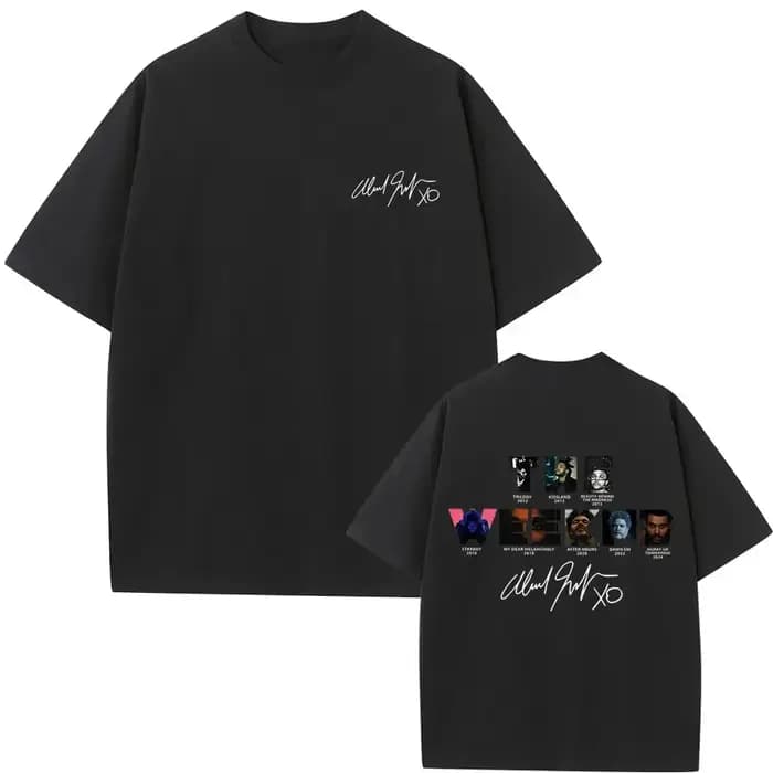 T-shirt graphique avec couverture d'album musical du rappeur The Weeknd