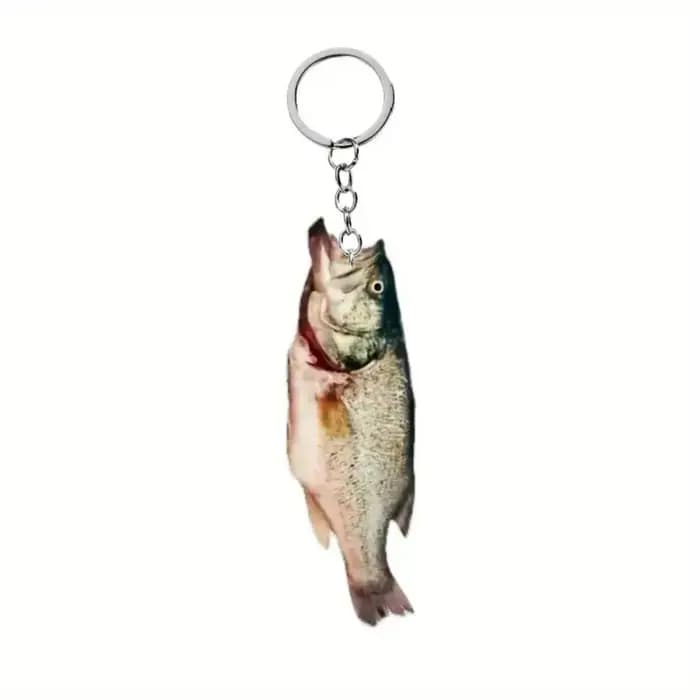Porte-clés poisson en acrylique 2D pour hommes et femmes