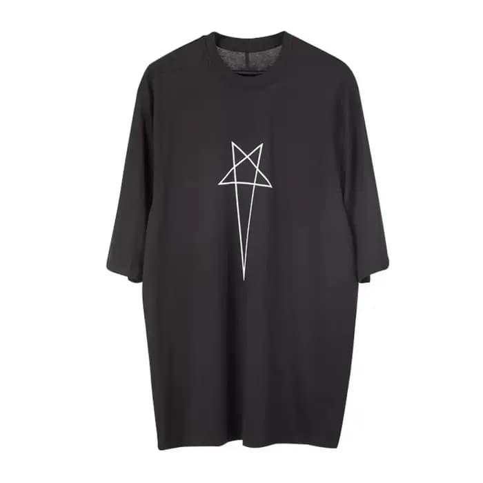 T-shirt noir imprimé pentagramme RO pour hommes et femmes, T-shirt surdimensionné de meilleure quali