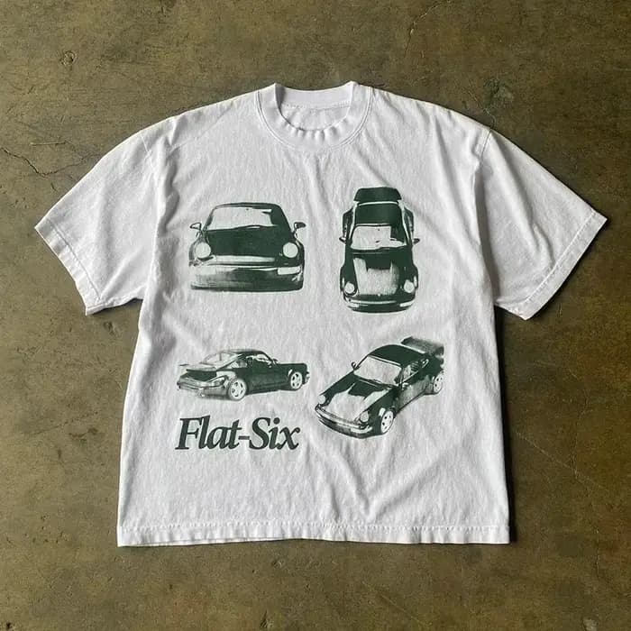 T-shirt personnalisé de style streetwear avec imprimé voiture