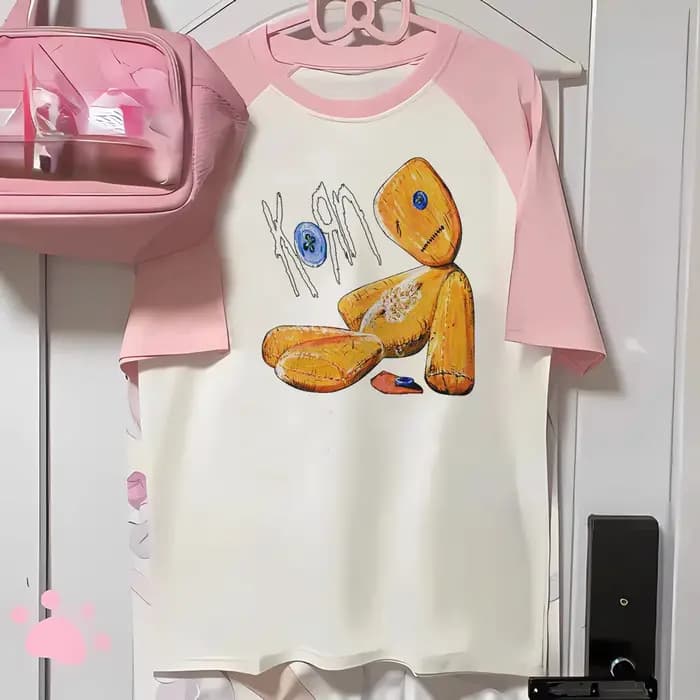 Korn Tee femmes imprimé design streetwear haut jeune femme japonais anime vêtements
