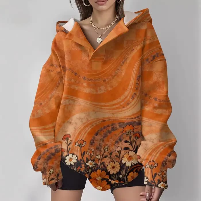 Vintage confortable Sweat à capuche surdimensionné pour femmes