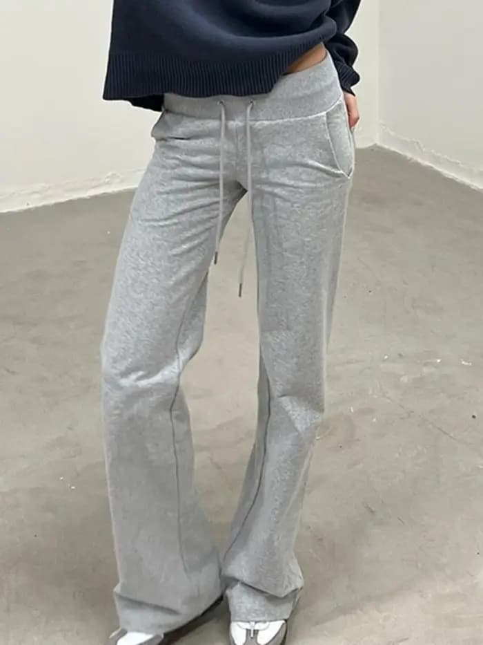 Pantalon droit femmes Streetwear solide Joggers femmes pantalon à lacets pantalons De Mujer Y2k vête