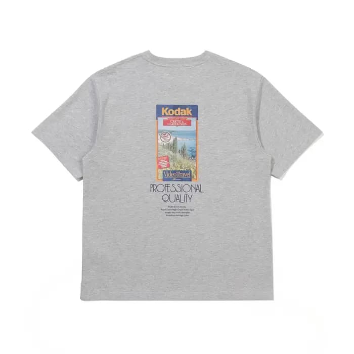 T-shirt d'été polyvalent pour hommes, 100% coton, imprimé sur film de marque Kodak, haut décontracté