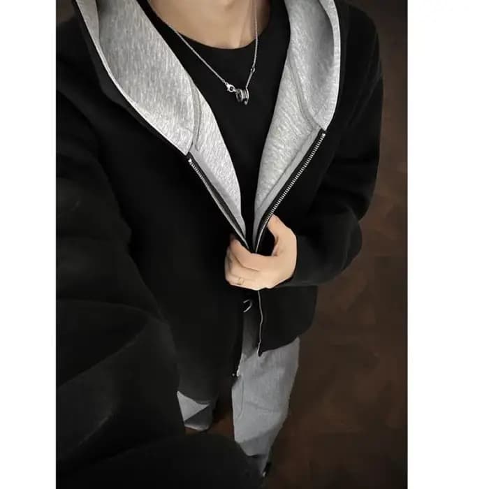 Sweat à capuche zippé grande taille pour hommes et femmes | Sweat-shirt surdimensionné à fermeture éclair sur le devant