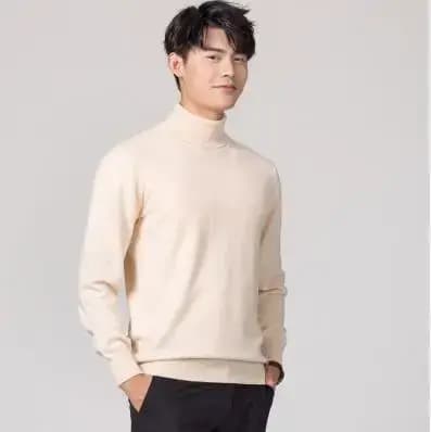 Cachemire col roulé hommes pull vêtements pour 2024 automne hiver jersey hombre