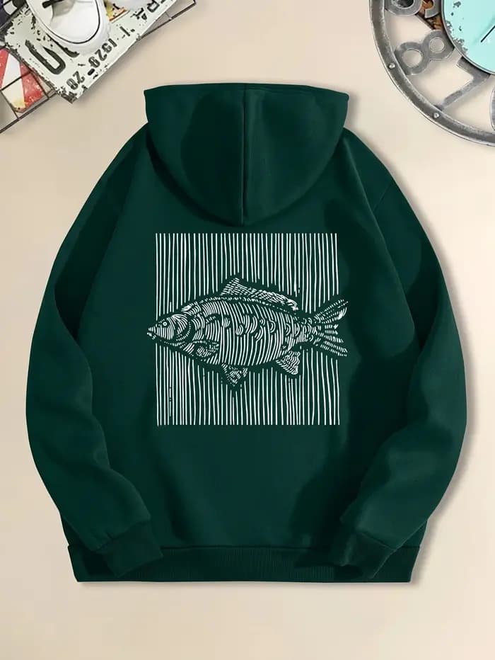 Sweat à capuche rayé, pull décontracté tendance pour homme et femme avec poche kangourou