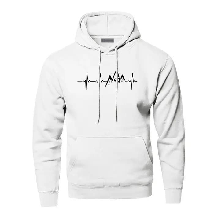 Montagne battement de coeur sweat à capuche hommes son rayon diagramme sweat à capuche hiver automne