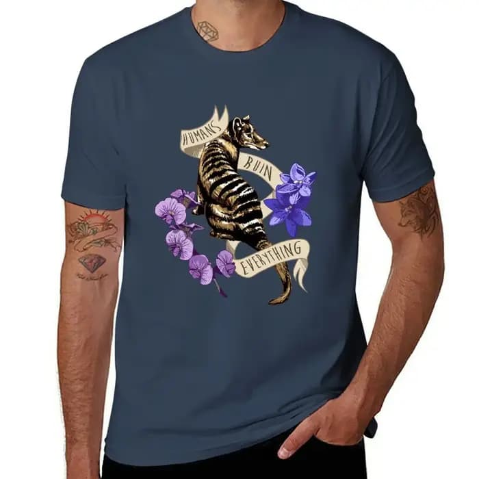 T-shirt Thylacine's Lament, décontracté, ample, pour un usage quotidien