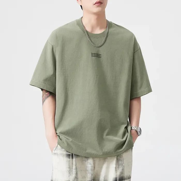 DUKEEN 260Gsm T-Shirt délavé en détresse hommes mode d'été Vintage imprimé col rond 100% coton t-shirts vêtements de Couple