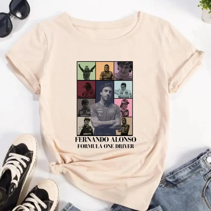 Fernando Alonso t-shirt femmes bande dessinée streetwear Tee femme