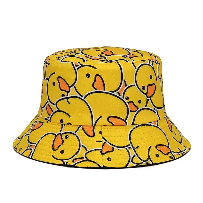 Chapeaux seau imprimés de canard pour hommes et femmes, chapeau de pêcheur d'été, protection solaire