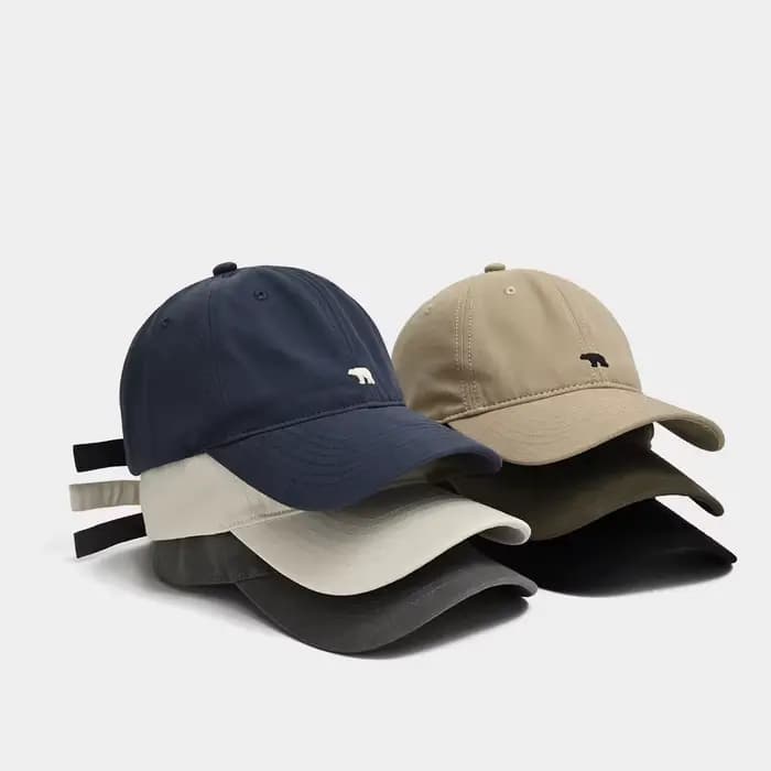 Casquette de baseball polyvalente d'été brodée d'un ours polaire avec une large visière pour un visage fin