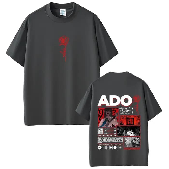 Ado Hibana Tour du monde 2025 T-shirt hommes femmes mode Pop musique t-shirts unisexe Y2k Style japonais Streetwear mâle