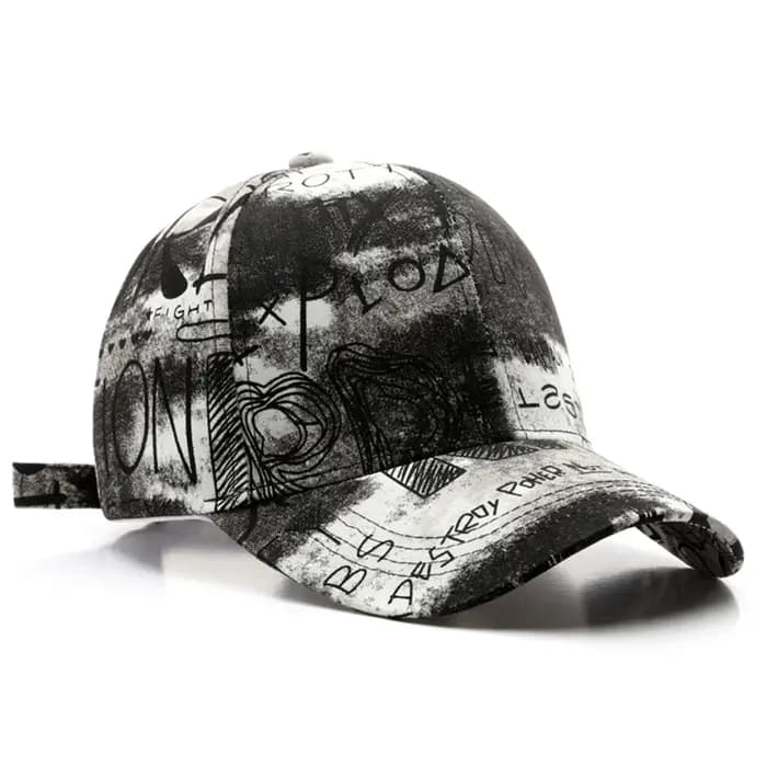 Casquettes de baseball FS noires et rouges style graffiti pour hommes, chapeau en coton élégant pour