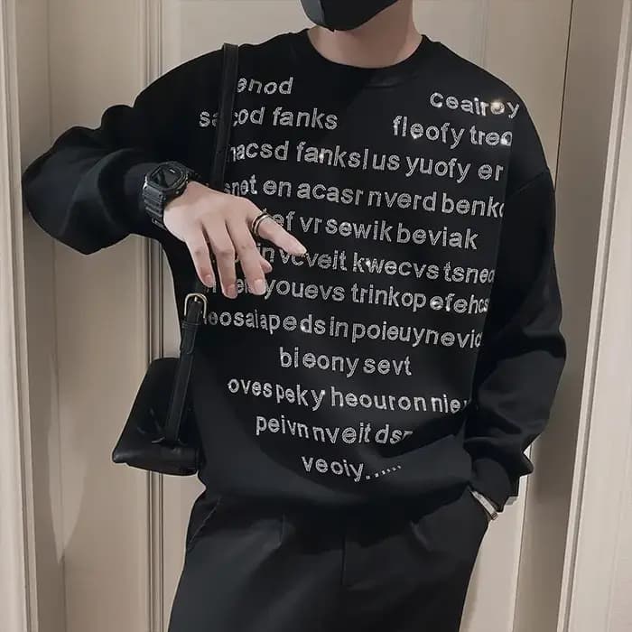 Sweat à capuche avec strass pour hommes, marque tendance, T-Shirt à manches longues, veste décontrac