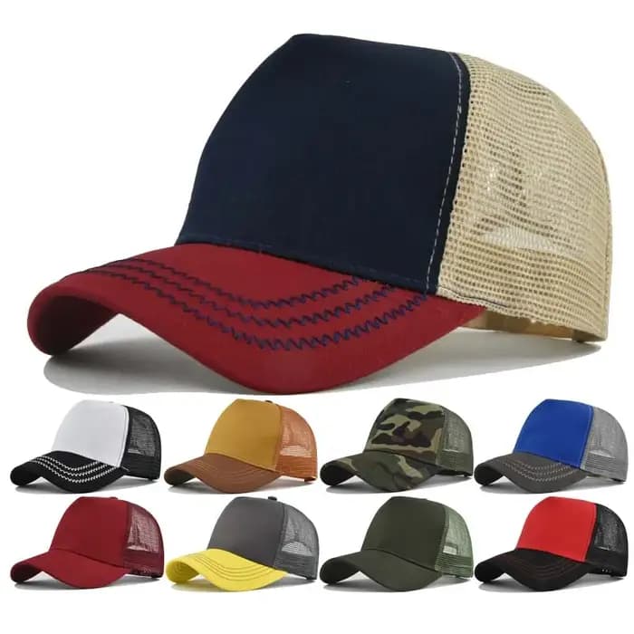 Casquette de baseball personnalisée en coton respirant avec logo, pour homme et femme, protection solaire estivale, casquette en maille à 5 panneaux, vente en gros