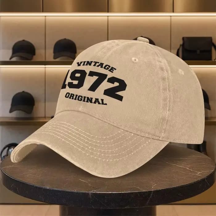 Casquette de baseball unisexe délavée à imprimé numérique vintage 1972, style décontracté, premium,